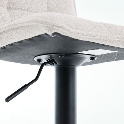 Grey Panel Stitch Bar Stool with Metal Legs - The Furniture Warehouse