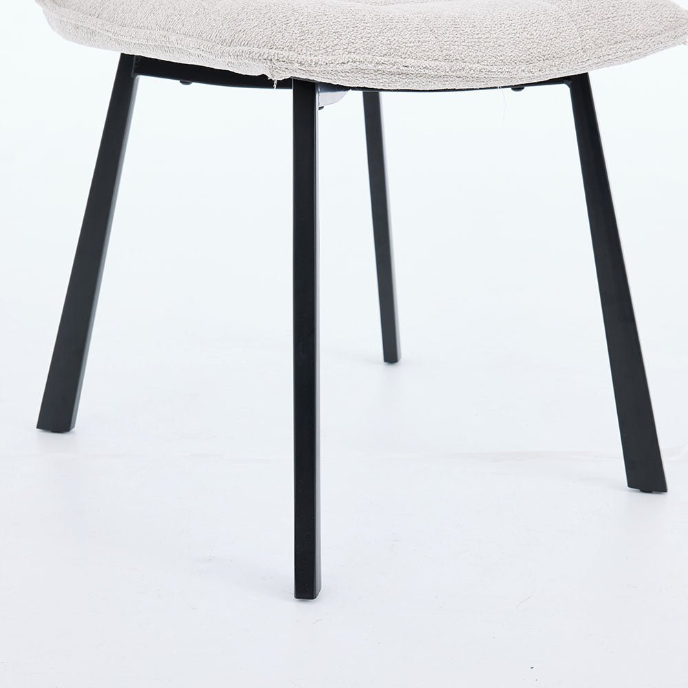 Grey Panel Stitch Chair with Metal Legs - The Furniture Warehouse