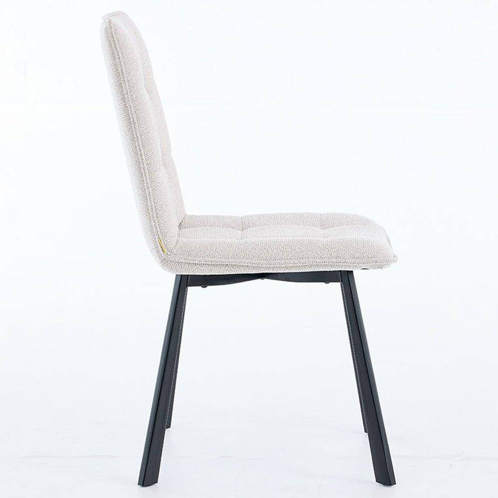 Grey Panel Stitch Chair with Metal Legs - The Furniture Warehouse