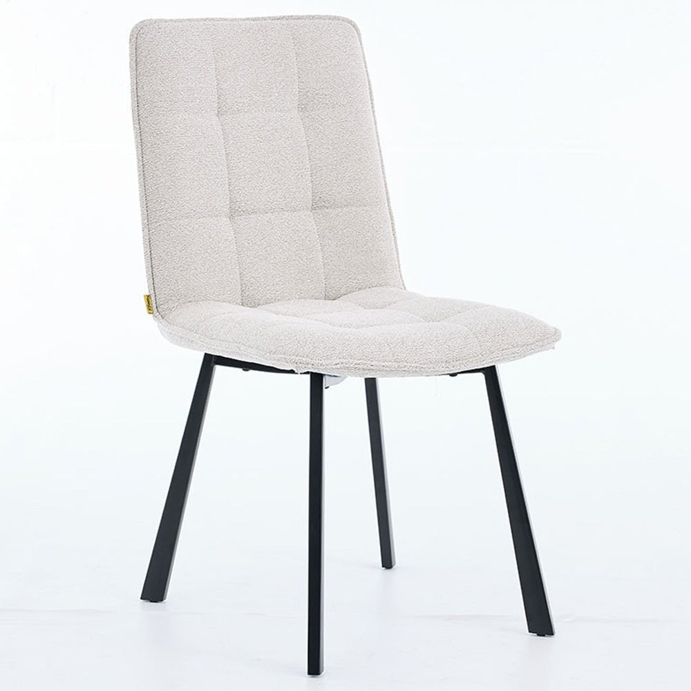 Grey Panel Stitch Chair with Metal Legs - The Furniture Warehouse