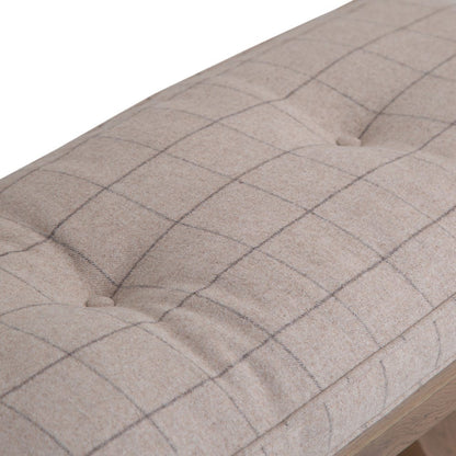 Wessex Smoked Oak Natural Check Cushion for 2.0m Bench