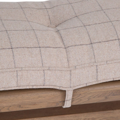 Wessex Smoked Oak Natural Check Cushion for 2.0m Bench