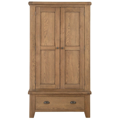 Wessex Smoked Oak 2 Door Wardrobe with Drawer