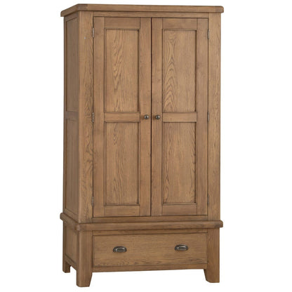Wessex Smoked Oak 2 Door Wardrobe with Drawer