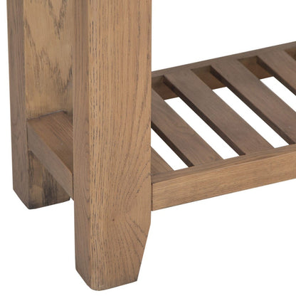 Wessex Smoked Oak Telephone Table with Wicker Basket