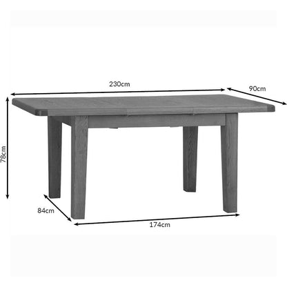 Wessex Smoked Oak 1.8m Extending Dining Table