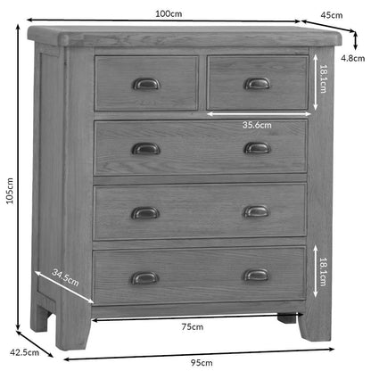 Wessex Smoked Oak 2 Over 3 Chest