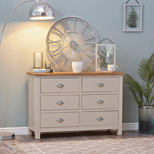 Rutland Painted Oak Chest of 6 Drawers