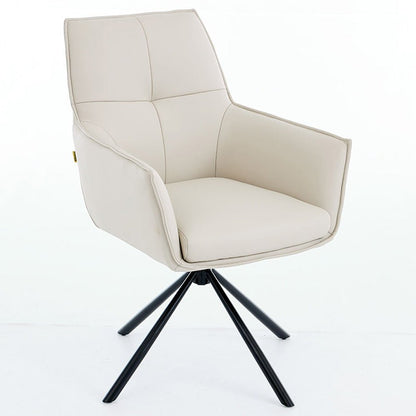 Light Grey Luxe Cross Stitch Swivel Chair with Metal Legs - The Furniture Warehouse