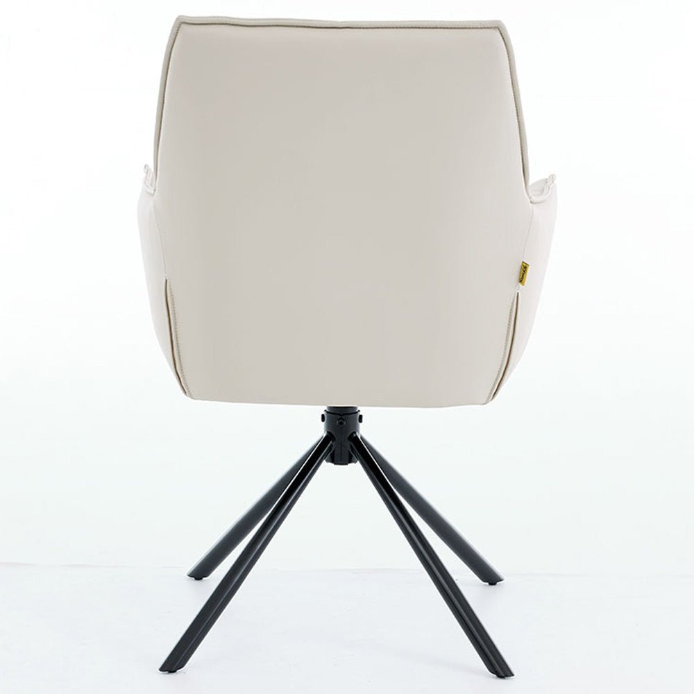 Light Grey Luxe Cross Stitch Swivel Chair with Metal Legs - The Furniture Warehouse