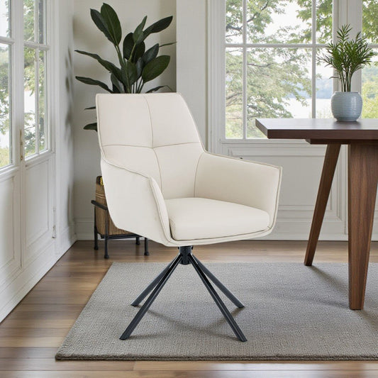 Light Grey Luxe Cross Stitch Swivel Chair with Metal Legs - The Furniture Warehouse