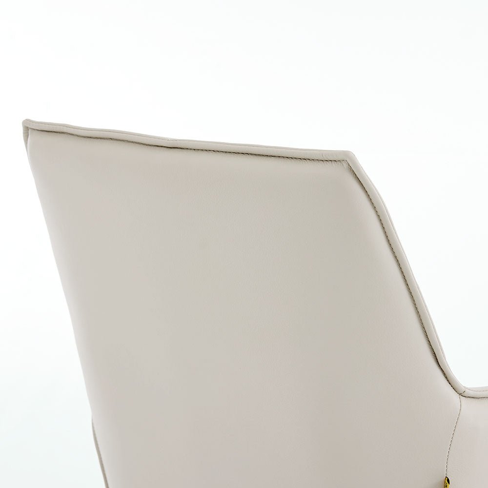 Light Grey Luxe Cross Stitch Swivel Chair with Metal Legs - The Furniture Warehouse
