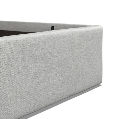 Lowick Grey Linen Double Upholstered Ottoman Bed Frame - The Furniture Warehouse