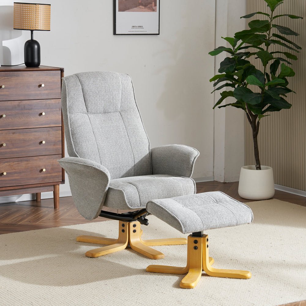 Missouri Swivel Recliner & Foot Stool - The Furniture Warehouse