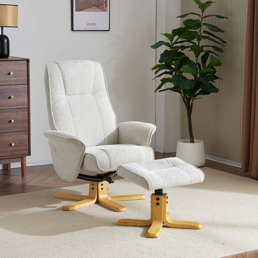 Missouri Swivel Recliner & Foot Stool - The Furniture Warehouse