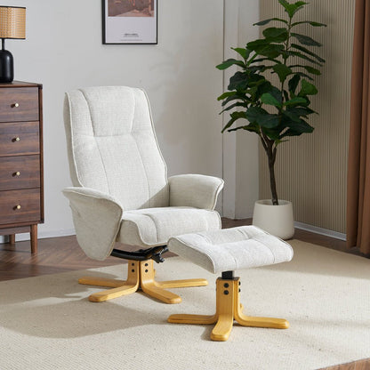 Missouri Swivel Recliner & Foot Stool - The Furniture Warehouse