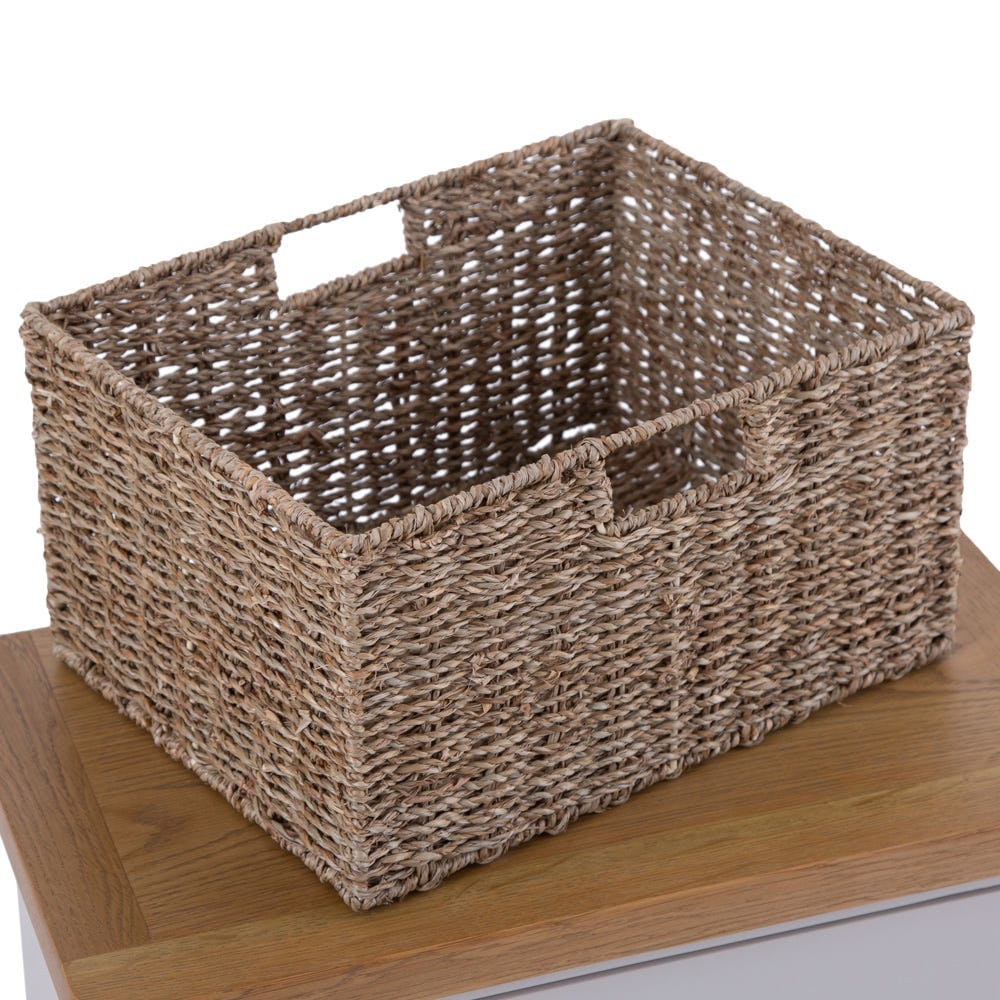 Rutland Painted Oak 1 Drawer 1 Wicker Basket Cabinet