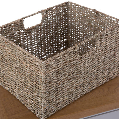 Rutland Painted Oak 1 Drawer 2 Wicker Basket Cabinet