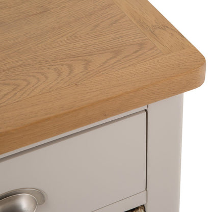 Rutland Painted Oak 1 Drawer 2 Wicker Basket Cabinet