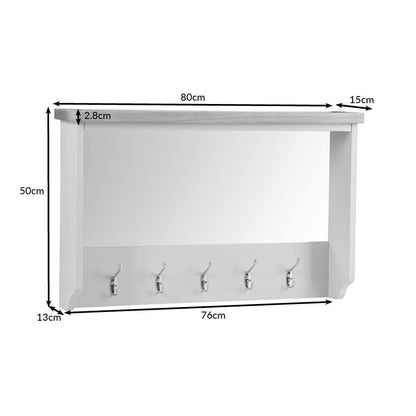 Rutland Painted Oak Mirrored Coat Rack