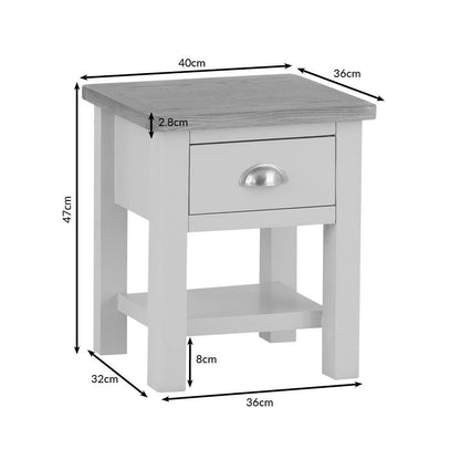 Rutland Painted Oak Lamp Table with Drawer