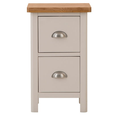Rutland Painted Oak 2 Drawer Slim Bedside Table