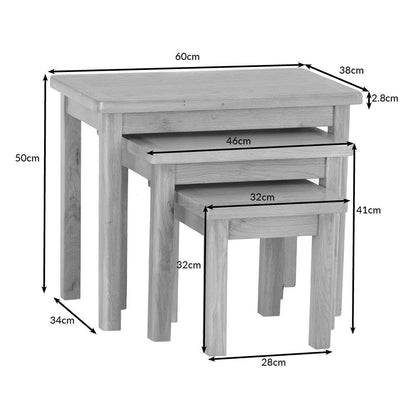 Rutland Oak Nest of 3 Tables