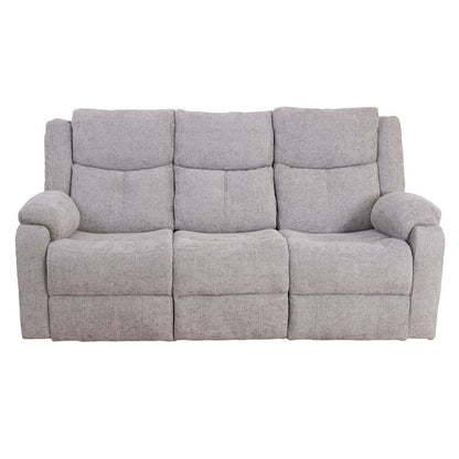 Rome Silver Power Recliner 3 Seater Sofa without Console - The Furniture Warehouse