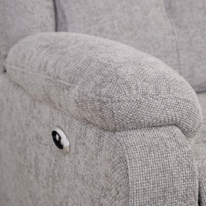 Rome Silver Power Recliner 3 Seater Sofa without Console - The Furniture Warehouse