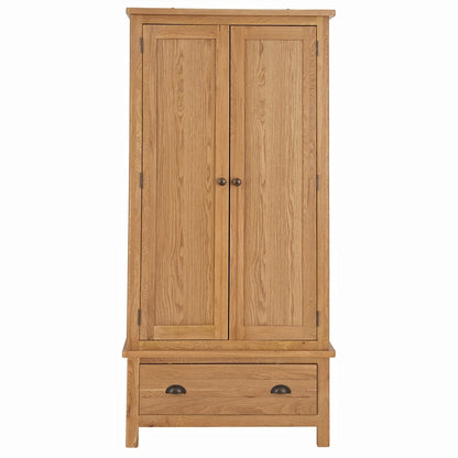 Rutland Oak 2 Door Wardrobe with Drawer
