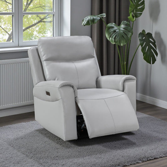 Turin Dove Grey Power Armchair - The Furniture Warehouse